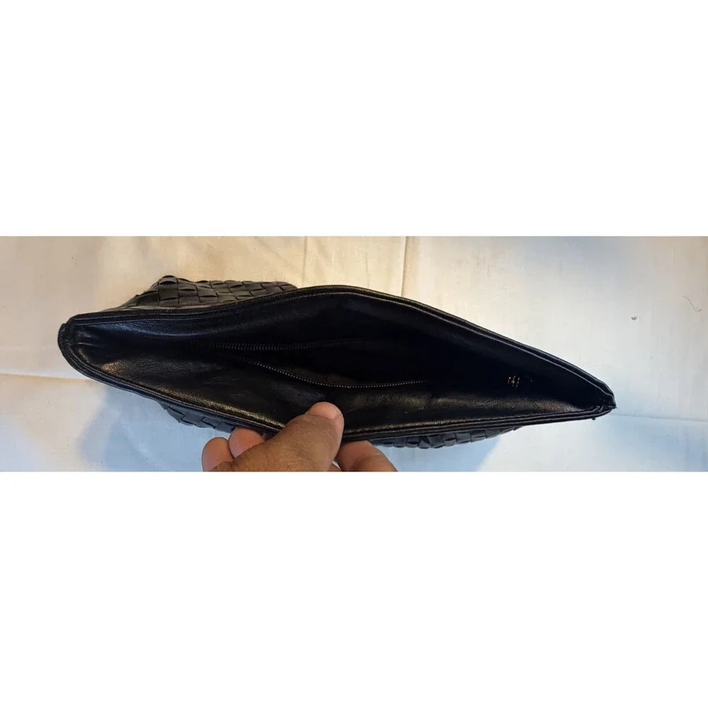 🖤👜 Women's Black Solid Rectangle Clutch Bag | Shoulder Strap | Black Lined
